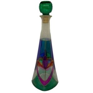 PuntoArte Italian Art Glass Decanter Vintage Made in Italy Signed by Claudia